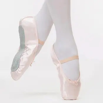 1 pár balett pointe papucs csúszásmentes, puha bőrből készült szalag profi balett cipő lányoknak Balett cipő puha talp