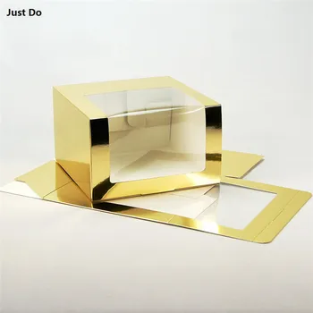 19.5*19.5*10db 12cm nagy méretű, arany papír ablak dobozok kap csomagolás