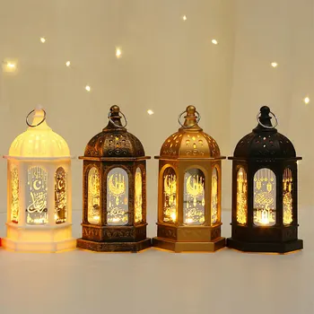 4db LED-es Éjjeli Lámpa Retro Környezeti Fény Ramadan Lámpás Hold, Csillag Fesztivál asztali Lámpa LED Eid Mubarak Lámpa Hálószoba Decor 2023