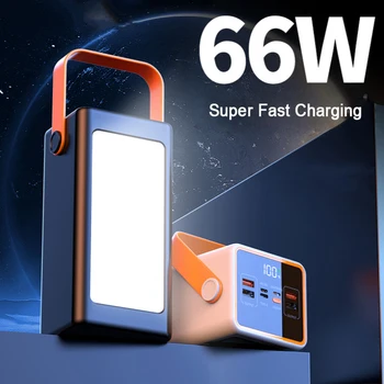 66W Szuper Gyors Töltés 50000mAh Teljesítmény Bank Huawei Hordozható Külső Akkumulátor Powerbank Töltő Elemlámpa iPhone Xiaomi