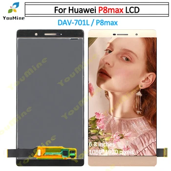 A Huawei P8 Max LCD Kijelző érintőképernyő Digitalizáló Közgyűlés DAV-703L DAV-713L Csere Huawei P8MAX LCD