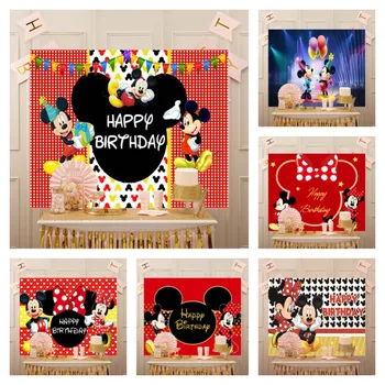 Disney Lányok, Fiúk, Aranyos Rajzfilm Egyéni Minnie Mickey Egér Boldog Szülinapot Fél Témájú Hátteret Háttér Gyerekeknek Banner