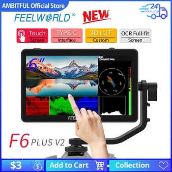 FEELWORLD F6 PLUS V2 6 Hüvelyk Fényképezőgép DSLR Mező Monitor 3D LUT Touch kijelző IPS FHD 1920x1080 Video Fókusz segédfény Támogatja a 4K HDMI