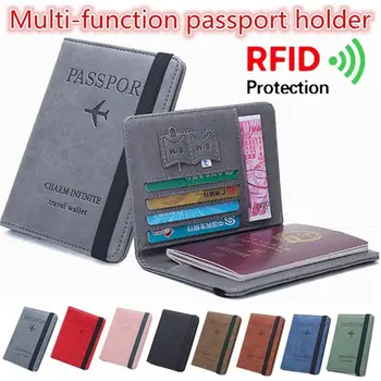 Forró Eladó RFID Bőr Útlevél Birtokosa többfunkciós Hordozható Dokumentum Csomag Ultra-vékony Útlevél Táska Utazási tok