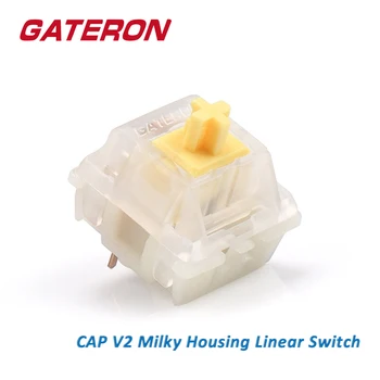 GATERON KAP Tejes Sárga Lineáris KS-25 5 Pin DIY Hotswap 35pcs egy csomagban Gaming Mechanikus Billentyűzet Kapcsoló