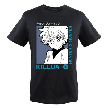 Hunter X Hunter Japán Anime Tshirts Férfiak Mangákat Killua Zoldyck Grafikus Nyári Póló Nyomtatott Basic Póló Camisa Masculina
