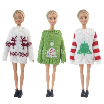 Karácsony, Téli Pulóver Ruha 11.5 hüvelyk Lány Barbie-Baba Kiegészítők Manó Baba