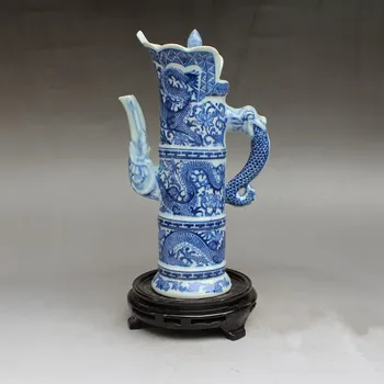 Kínai Kézzel készített kék-fehér porcelán sárkány Teáskanna 3 megrendelések