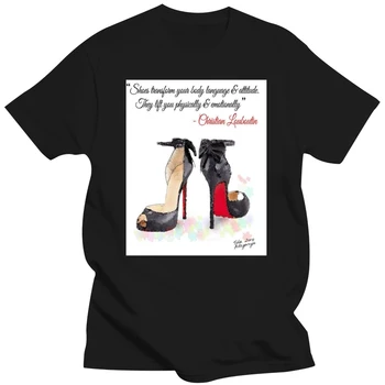 Louboutin póló divat illusztráció divat akvarell akvarell idézet cipő