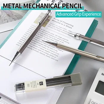 Magas Minőségű Fém Mechanikus Ceruza 0.5 0.7 MM-es Dízel Írás Ceruza Vezető Utántöltő Rajz Iskolai Papíráru