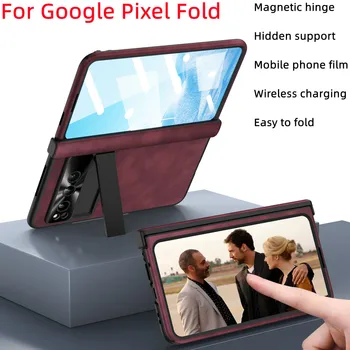 Mágneses Csuklópánt Összecsukható Esetben A Google Pixel-Szeres High-end Üzleti Nappa Csík Tok A Telefon Film Rejtett Konzol
