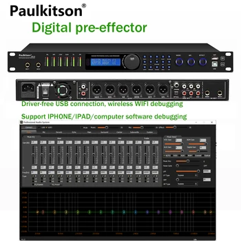 Paulkitson BX6 Digitális Audio Hatások Processzor Audio DSP Processzor Előre hatások Karaoke Színpad Szakmai Hangszóró Rendszer