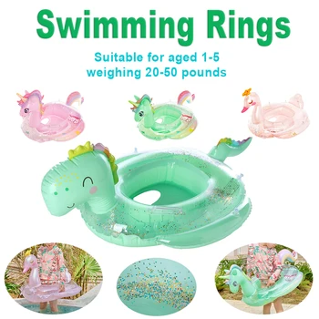 PVC Átlátszó Csillogás Medence Úszó Úszás Gyűrű Gyermekek Rajzfilm Felfújható Medence Cső Fiú Lány Víz Szórakoztató Tartozék Úszni