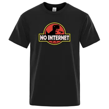 Rajzfilm Dinoszaurusz póló Nyomtatott Nincs internet póló férfi dino tshirt vicces Harajuku Maximum Jurassic offline park Férfi póló