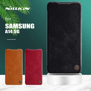 Samsung Galaxy A14-es 5G az Esetben Nillkin Csin Luxus Slim Flip bőrtok Slim-Kártya Foglalata a hátlap Samsung A14-es 5G-Ügy