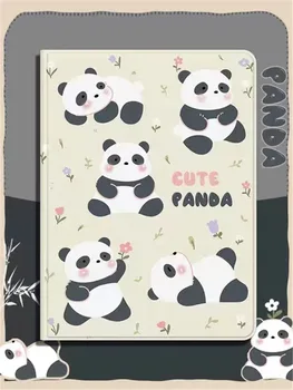 Selyem Bőr Ipad 10 Generáció Esetben Cuki Panda Tabletta Esetekben A Légi 2/3/4/5 10.9 10.5 10.2 Pro 11 9.7 Magas Minőség