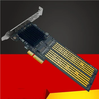 Split-ingyenes 2Port M2 NVME PCIE Adapter NVMe SSD-M Gombot, a B&M Gombot, hogy a PCI Express X4 bővítőkártya Kelő Alacsony Profilú Tartó