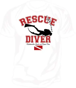Új Divat Alkalmi Férfi Pamut póló SAR - Víz alatti Search & Rescue: RESCUE DIVER Képernyőn, Nyomtatott Póló, Hip-Hop Pólók Felsők