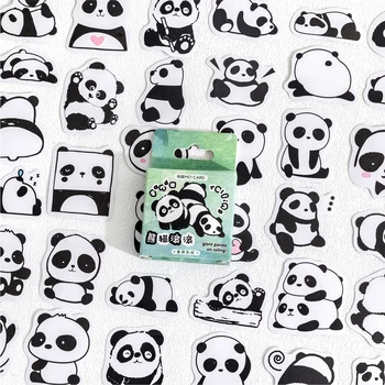 10/25/45PCS Cuki Panda Játék Öntapadó Matrica Esztétikai Gyermekek Dekoráció Scrapbooking Irodaszerek iskolaszerek Gyerekeknek