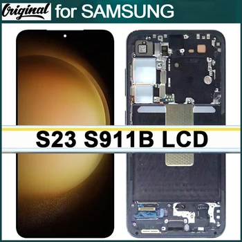 100% Eredeti, Dinamikus AMOLED Kijelző Samsung Galaxy S23 SM-S911B LCD Kijelző Érintőképernyős Panel Közgyűlés Javítás Alkatrész