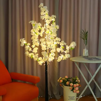 150CM Magas, Mesterséges Virágokat Világító LED Cseresznyefa Haza Nappali Dísze Kellékek Esküvői Karácsonyi Party Dekoráció