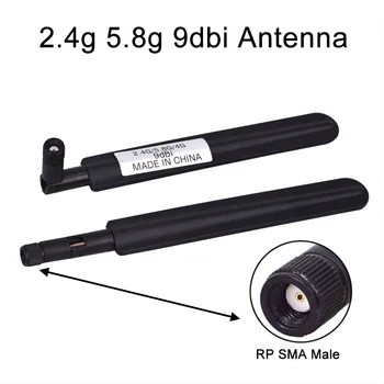 2 darab/tétel Dual-Band Wifi antenna 2.4 g 5.8 g 9dbi Antenna RP-SMA male Csatlakozó Antenna Ingyenes Szállítás