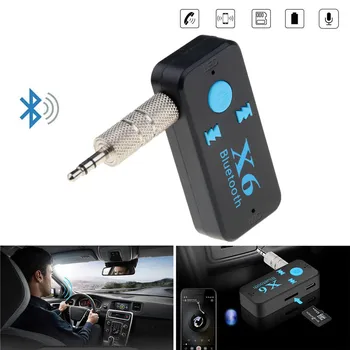 3,5 mm-es Aux csatlakozó, Bluetooth 4.1 Vevő Bluetooth Kihangosító Autóskészlet TF Audio Autó MP3 Zene Auto Hangszórók Fejhallgató Adapter