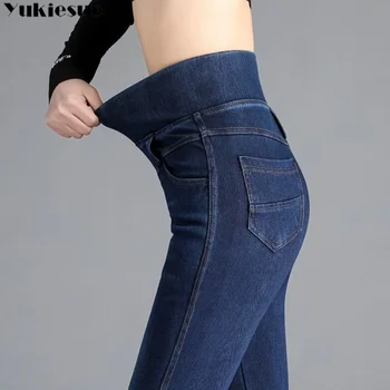 A Derék rugalmas, Magas Derék Jeans Női Szabadidő Tavaszi Őszi Új Feszes Női Leggings Ceruza Nadrág Vintage Trend Streetwear