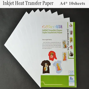 (A4*10db) Tintasugaras hőátadás Nyomtatás Papír A4-es Világos Színű Szövet Termikus Lapok Pamut Ruha DIY Tinta Nyomtatója Papírt