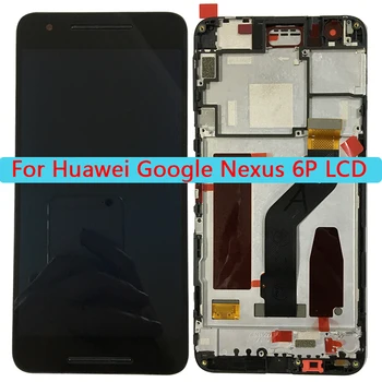 AAA Minőségű LCD Huawei Huawei Google Nexus 6P LCD Kijelző érintőképernyő Digitalizáló a Keret Közgyűlés A Huawei Nexus 6P LCD