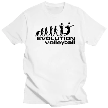 Az evolúció a Röplabda Minta Nyomtatás Póló, Férfi Pamut Rövid Ujjú Férfi Jó Minőségű, V-nyakú póló Nyári Plus Size Felsők Pólók