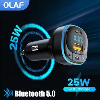 Bluetooth 5.0 USB Autós Töltő Gyors Töltés C Típusú Autó, Telefon Töltő Kihangosító Audio Receiver MP3 Adapter iphone, Samsung