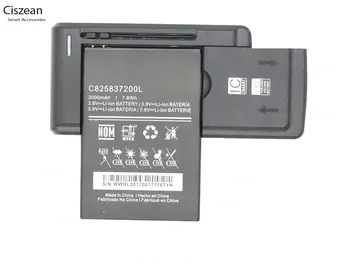 Ciszean 1x C825837200L 2000mAh Okos Mobiltelefon Csere Akkumulátor + Univerzális Fali Töltő BLU Neo X N070L N070U