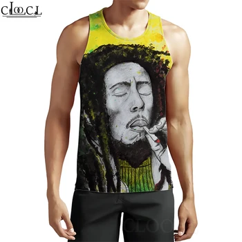 CLOOCL Férfiak Tartály Tetejét Reggae Teremtő Bob Marley 3D Nyomtatott Mellény Streetwear Alkalmi Fitness Ujjatlan Nyári Divat Tizenéves Maximum