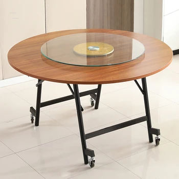 Fény Luxus Tömörfa Étkező Asztalok, Modern Bútor, Otthon Kerek Összecsukható Asztal Egyszerű Mozgatható, Többfunkciós Tábla