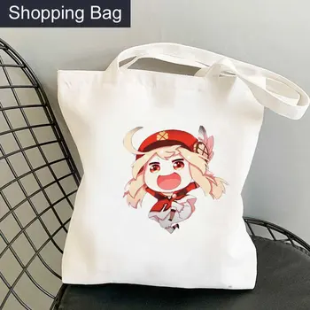 Genshin Hatása Keqing bevásárló táska bolsas de tela bolso vásárló vásárló eco táskát cipel újrafelhasználható shoping boodschappentas sac tissu