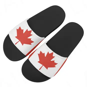 Kanadai Zászló Nyomtatás Nyári Könnyű Papucs Lányoknak, csúszásmentes Puha Fedett Zuhanyzó, Papucs Strand Kiváló Minőségű Alkalmi Szandál Lapos