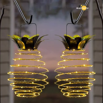 LED-es Napelemes Kerti Lámpák Ananász Tündér String Lógó Lámpa Kültéri Vízálló Solar Lámpa Haza Fesztivál Kert Fedélzeti Berendezés
