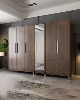 Modern stílusú hálószoba összeállítás kabátos szekrény tolóajtó Skandináv minimalista háztartási gazdaság két ajtó három ajtós szekrény