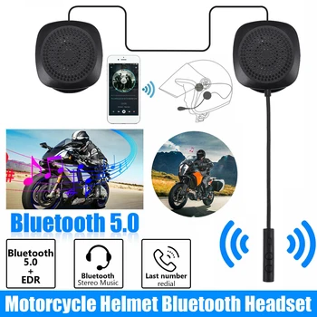 Motoros Bukósisak Headset Bluetooth 5.0 Motorkerékpár Fülhallgató Vezeték Nélküli Hangszóró Fejhallgató Kihangosító Hívás Zene Lejátszás