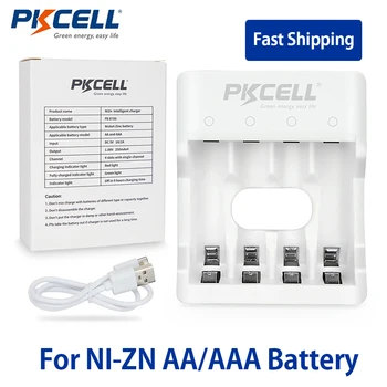 PKCELL 1 db Ni-Zn AA/AAA Akkumulátor Töltő Gyors Töltés Töltő Ni-Zn AA/AAA Újratölthető Elemeket Mutató USB Kábel