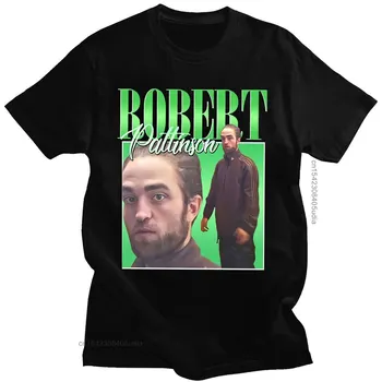 Robert Pattinson 90-es évek Klasszikus Unisex Fekete Tshirt Férfi Póló Nagyméretű Grafikus Grafikus póló Pamut Póló, Férfi Pólók Felsők