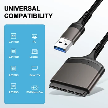 USB 3.0/Típus C-SATA Merevlemez Adapter Kábel Számítógép-Csatlakozó Támogatja a Windows/MacOS/Chrome OS/Linux 2.5 Colos SSD HDD