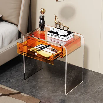 Éjjeliszekrény Luxus Akril Kényelmes Fiókos Hálószoba Éjjeli Tároló Mobil Bútorok Nappali Asztal